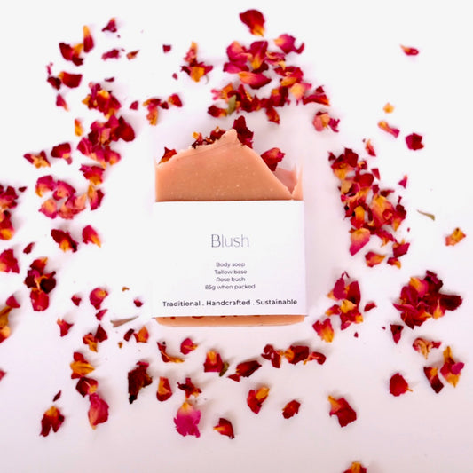 Blush Tallow Soap – Rose + Patchouli Handcrafted Natural Soap